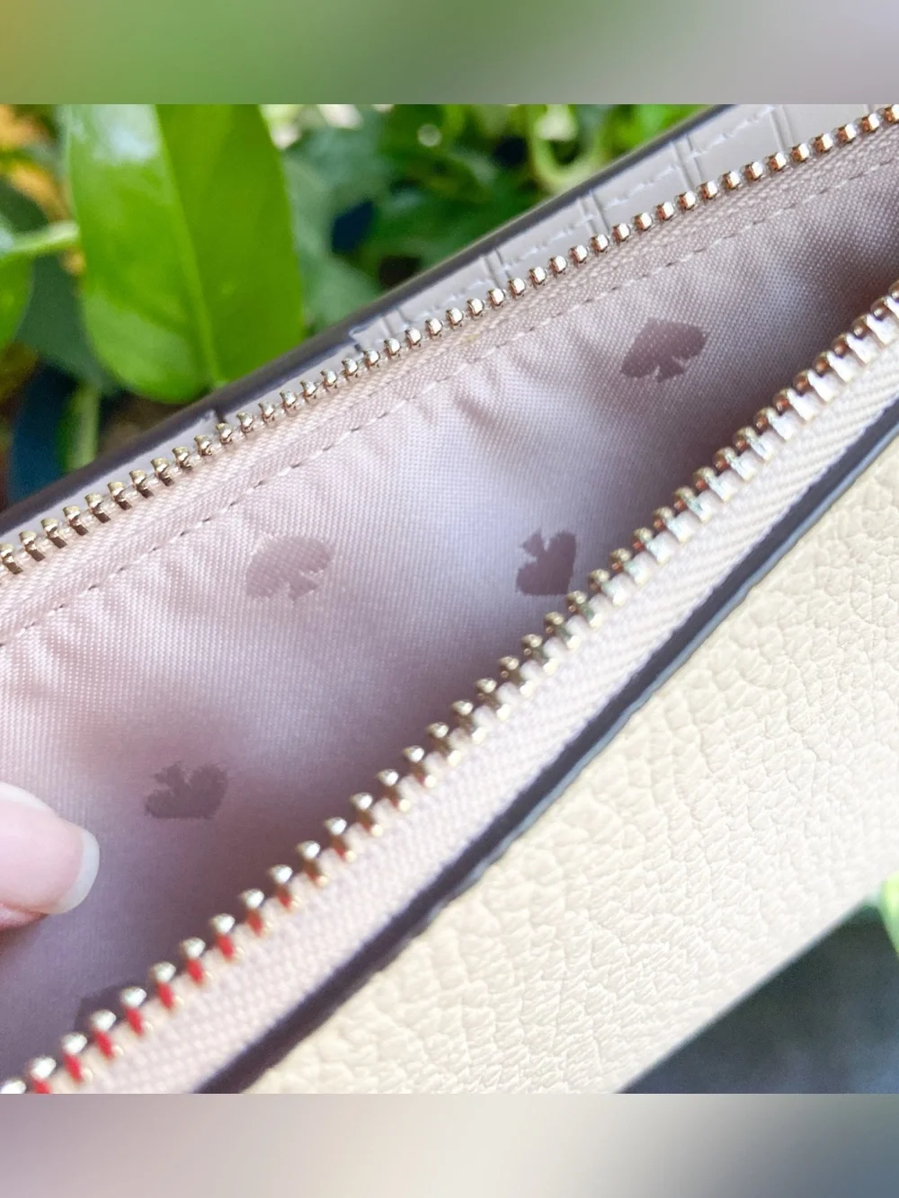 kate spade Two-Tone Pebbled Leather Wallet — Blush Pink & Cream Vanilla Girl